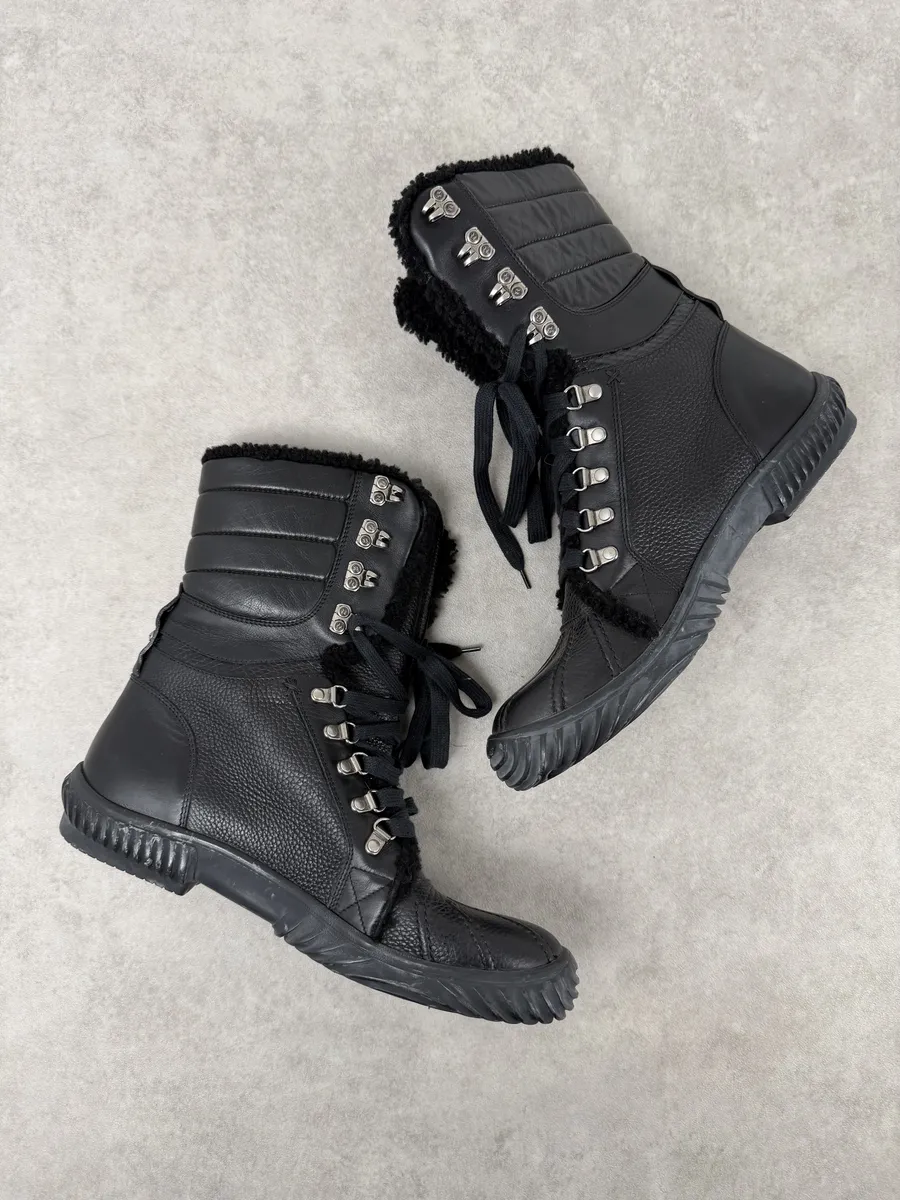 AW2007 Gucci Black Leather Fur-Lined Boots by Frida Giannini - Image 3