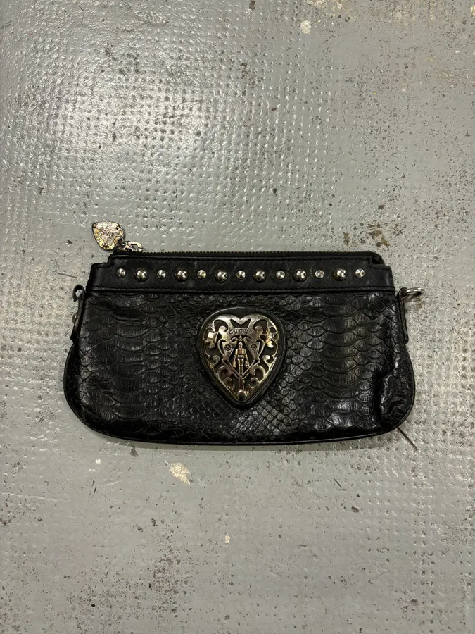 AW2007 Gucci Black Python Leather Studded Heart Bag by Frida Giannini - Image 3
