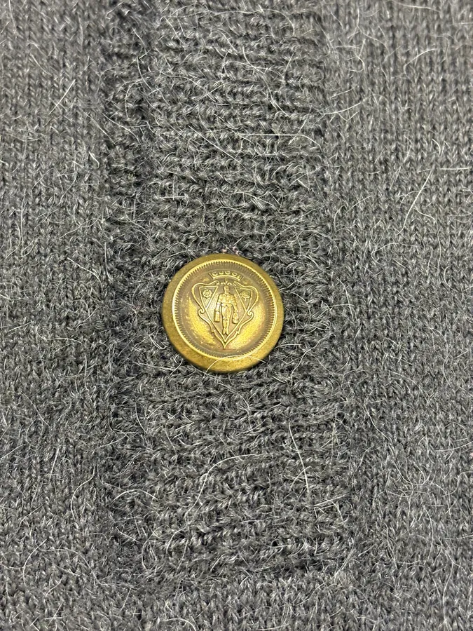 AW2007 Gucci Navy Asymmetrical Wool Buttoned Sweater by Frida Giannini - Image 7