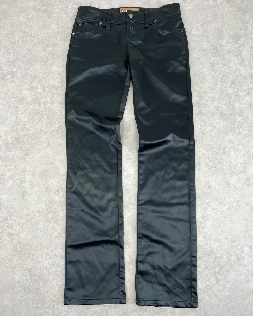 AW2007 John Galliano Black Nylon Elastic Pants
