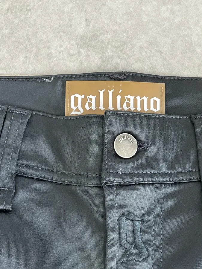 AW2007 John Galliano Black Nylon Elastic Pants - Image 10