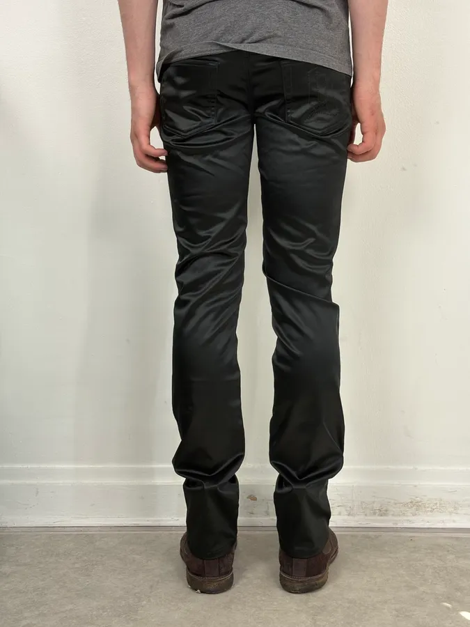 AW2007 John Galliano Black Nylon Elastic Pants - Image 4