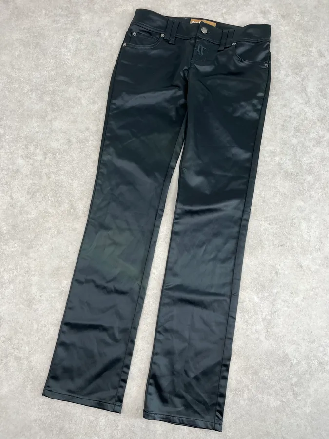 AW2007 John Galliano Black Nylon Elastic Pants - Image 5