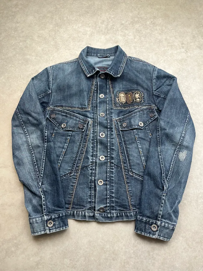 AW2007 Marithé + François Girbaud Embroidered Blue Denim Jacket - Image 5