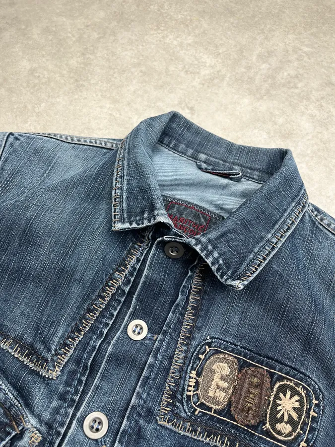 AW2007 Marithé + François Girbaud Embroidered Blue Denim Jacket - Image 6