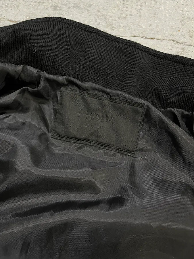 AW2007 Prada Black Linea Rossa Light Nylon Bomber Jacket - Image 11
