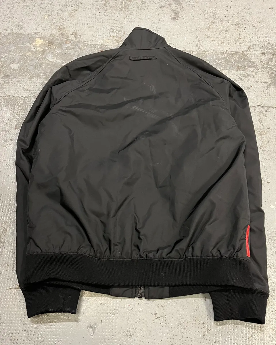AW2007 Prada Black Linea Rossa Light Nylon Bomber Jacket - Image 8