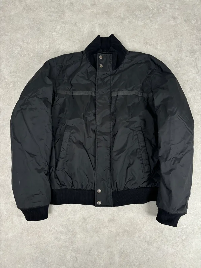 AW2007 Prada Black Nylon Linea Rossa Bomber Jacket
