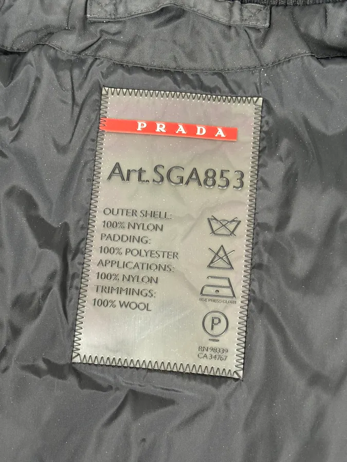 AW2007 Prada Black Nylon Linea Rossa Bomber Jacket - Image 10