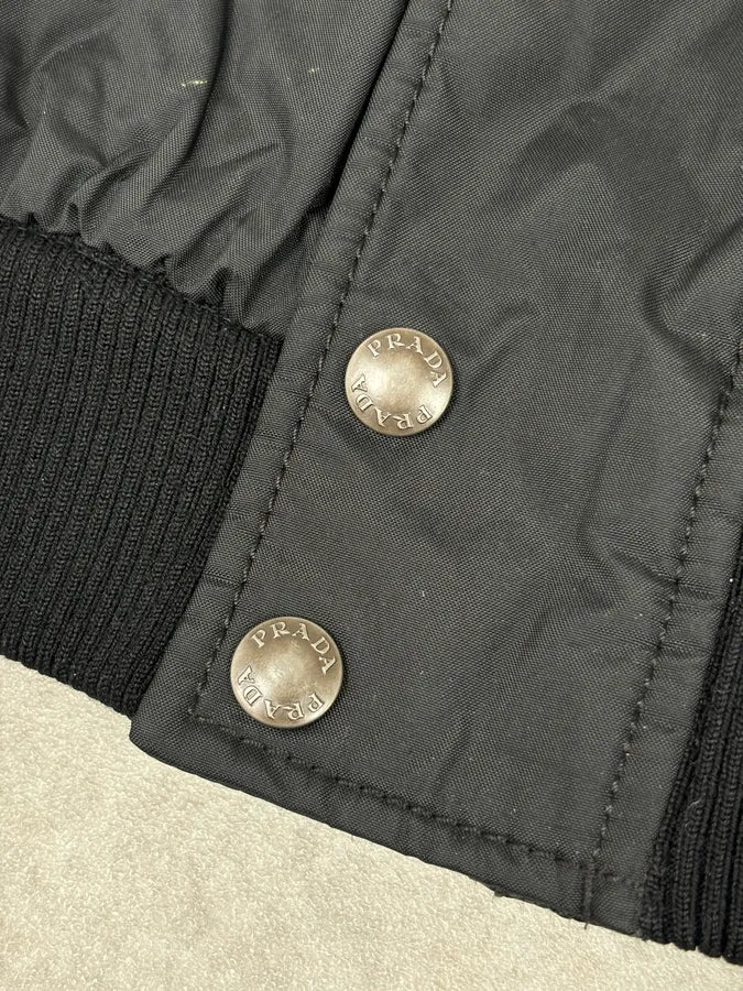 AW2007 Prada Black Nylon Linea Rossa Bomber Jacket - Image 8