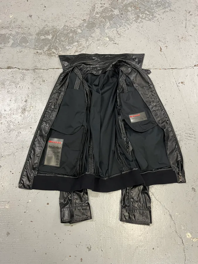 AW2007 Prada Black Nylon Multi-Pocket Light Jacket - Image 8