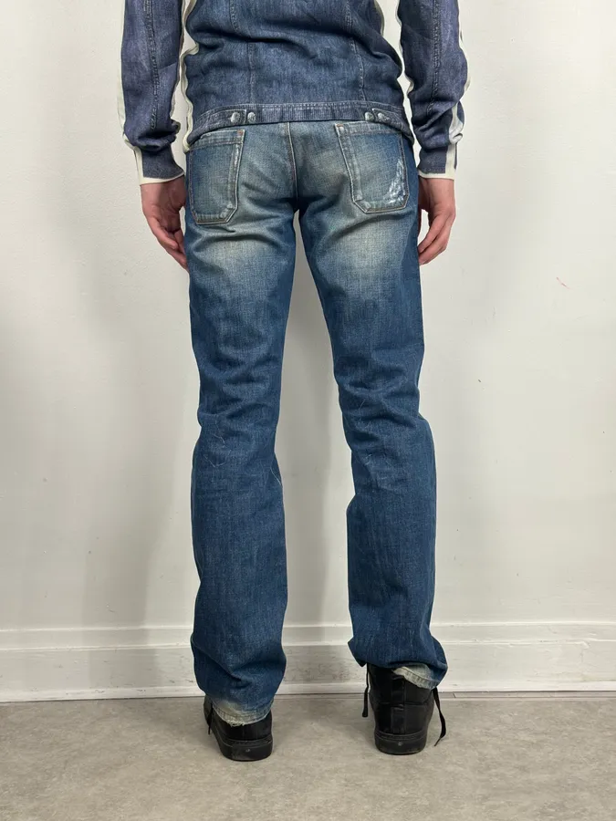 AW2007 Prada Faded Blue Straight Denim Jeans - Image 4