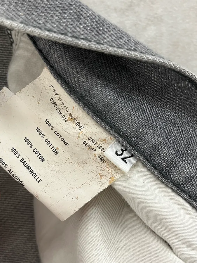AW2007 Prada Grey Raw Denim Jeans - Image 12
