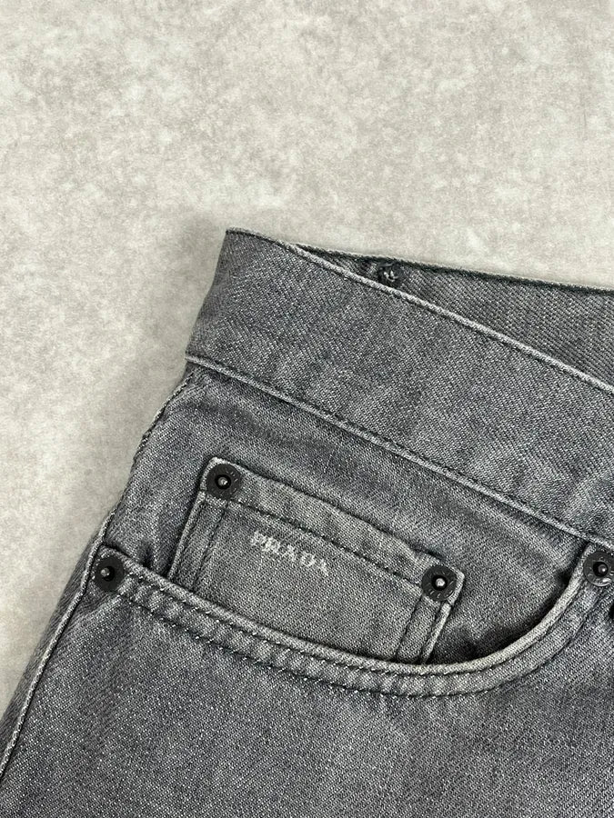 AW2007 Prada Grey Raw Denim Jeans - Image 9