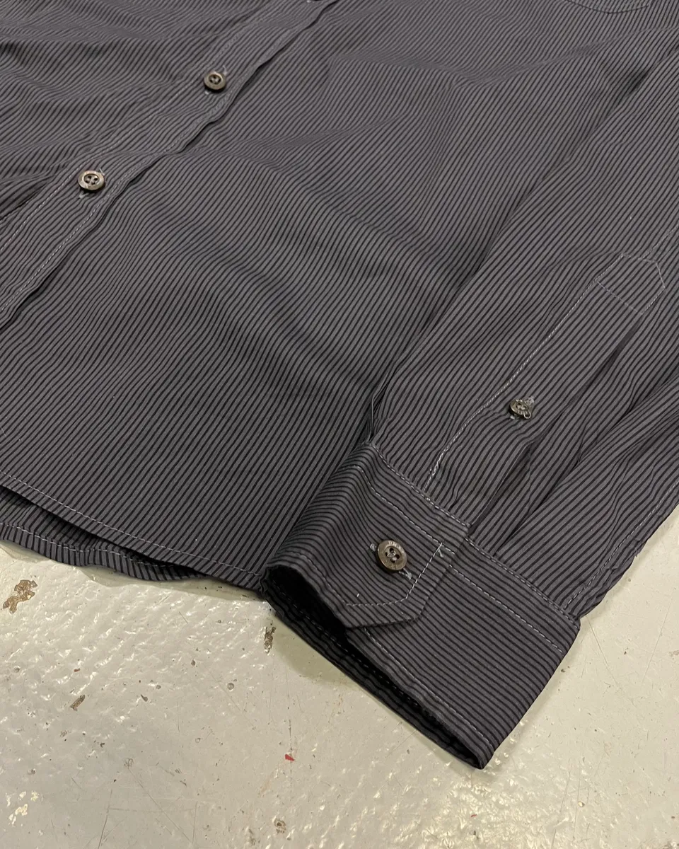AW2007 Prada Grey Striped Shirt - Image 6