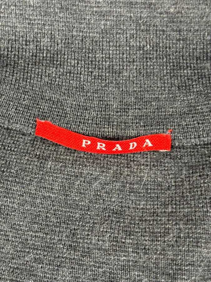 AW2007 Prada Grey Wool Blend Nylon Sleeves Track Jacket - Image 10