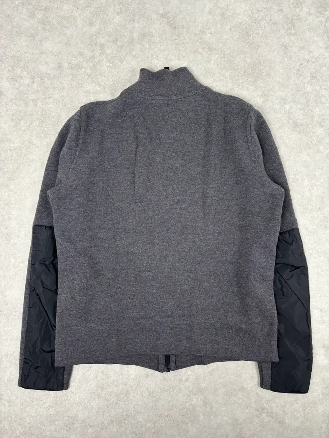 AW2007 Prada Grey Wool Blend Nylon Sleeves Track Jacket - Image 5