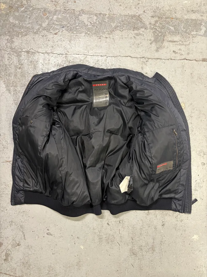 AW2007 Prada Navy Down Quilted Puffer Jacket - Image 7