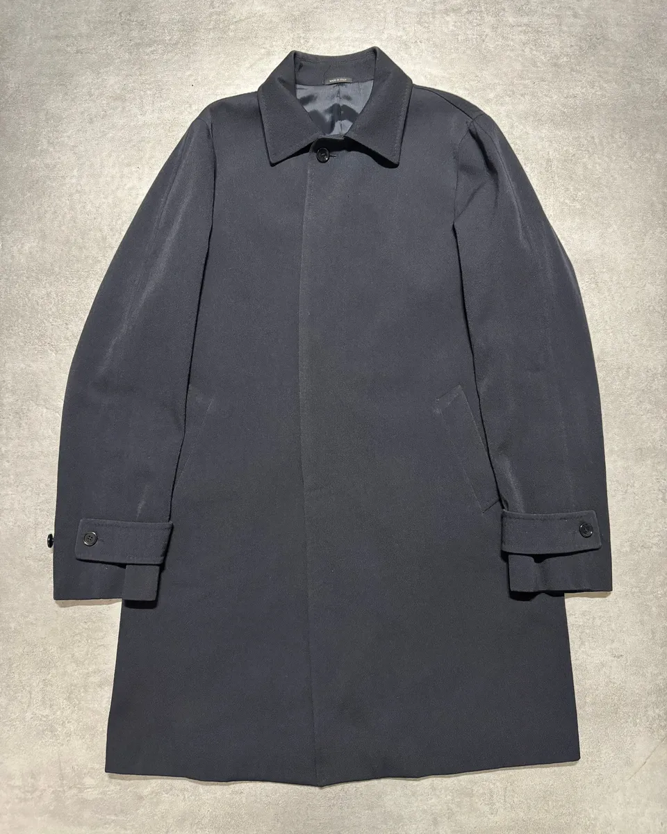 AW2007 Prada Navy Trench Wool Minimalist Pure Jacket