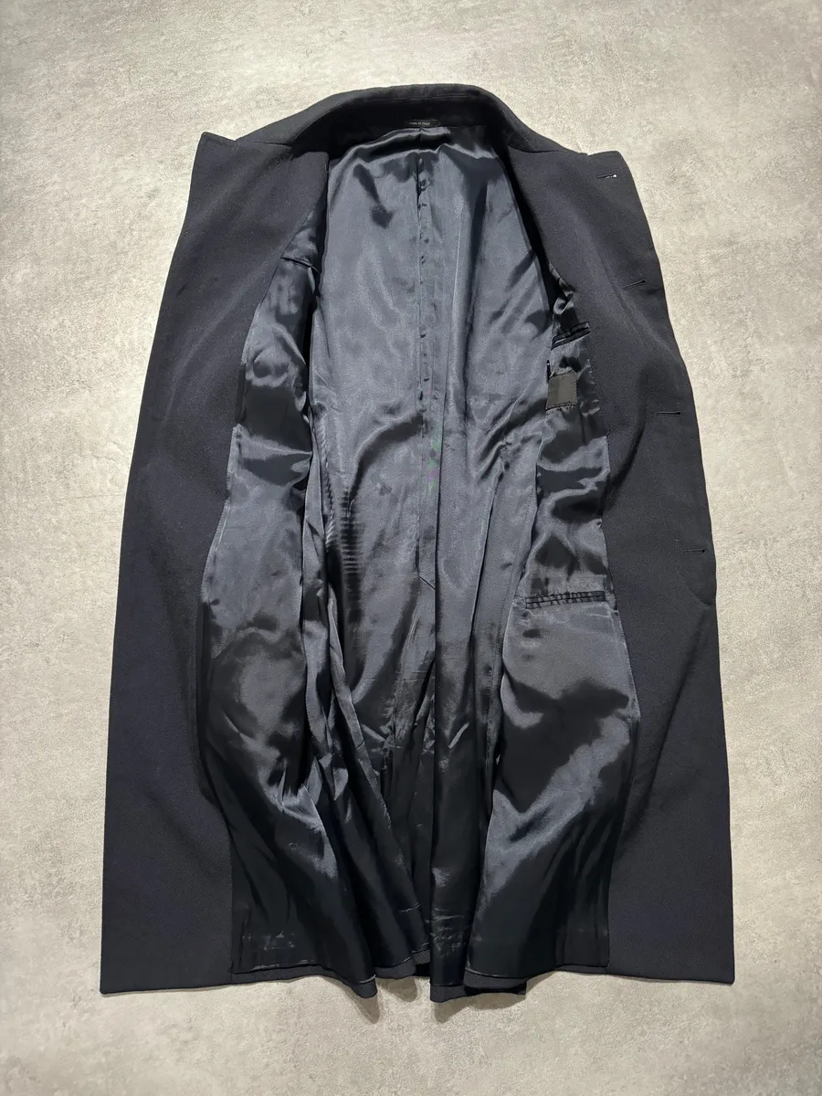 AW2007 Prada Navy Trench Wool Minimalist Pure Jacket - Image 4