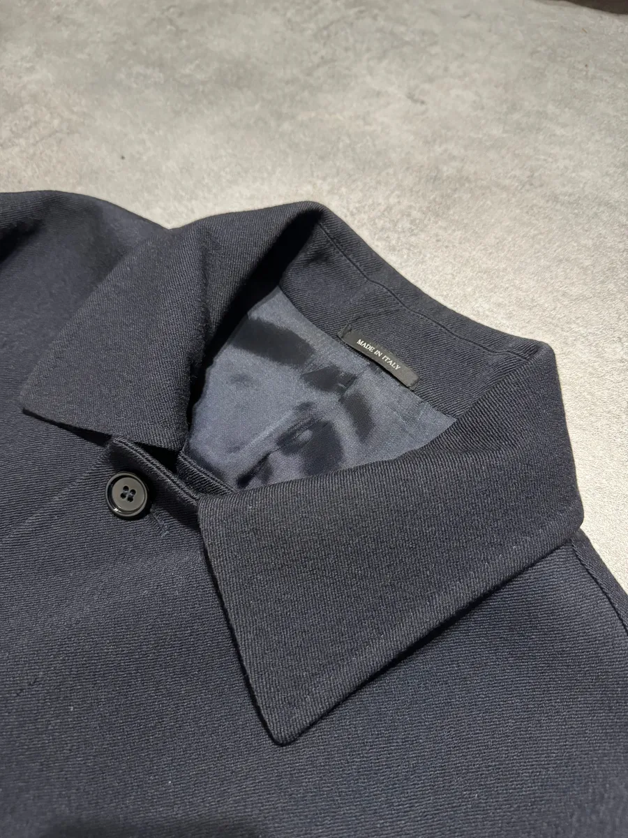 AW2007 Prada Navy Trench Wool Minimalist Pure Jacket - Image 8