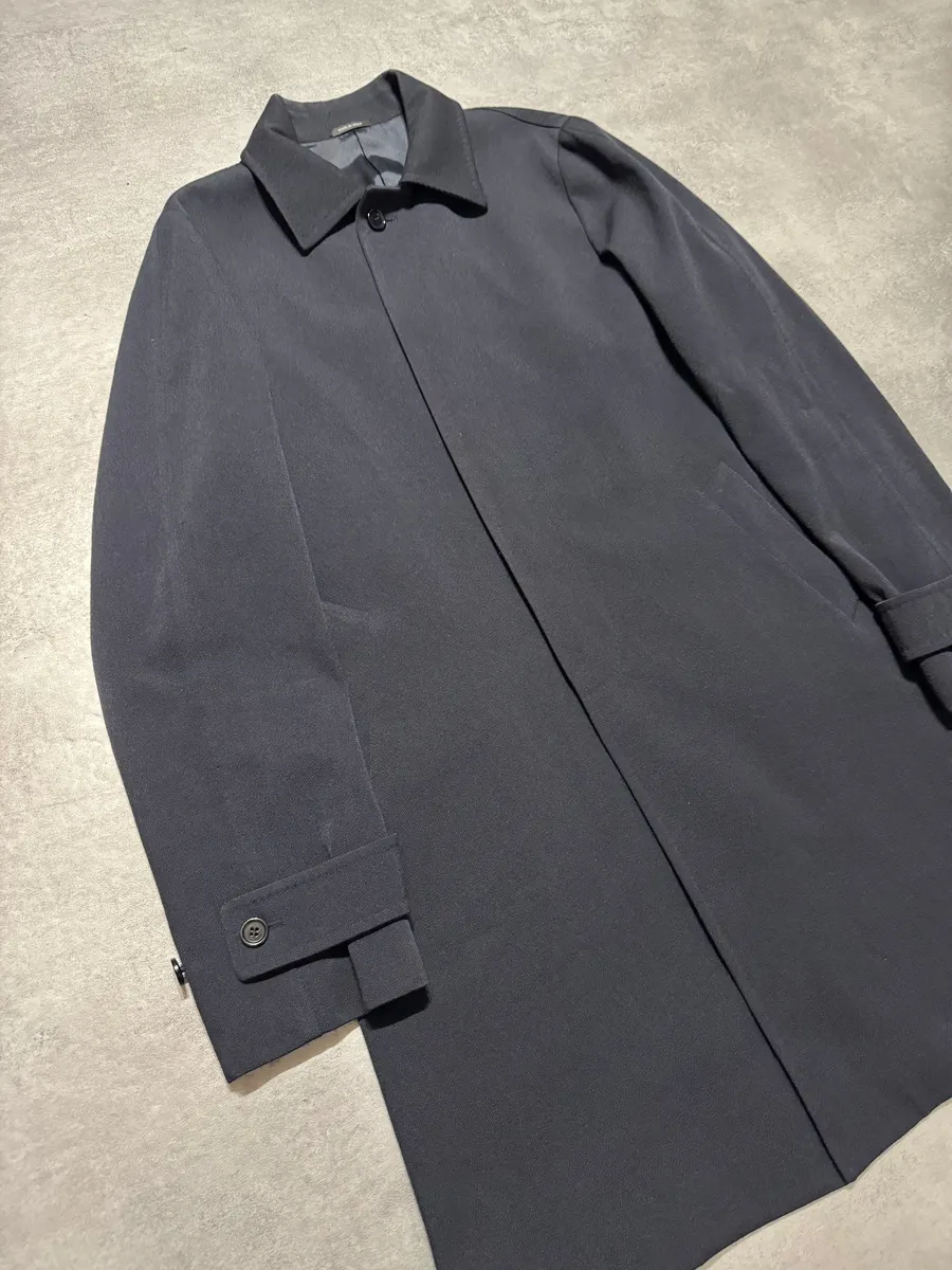 AW2007 Prada Navy Trench Wool Minimalist Pure Jacket - Image 9