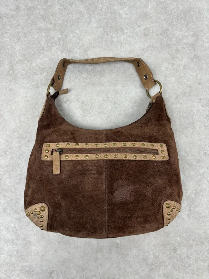 AW2008 Cavalli Brown Suede Leather Handle Bag - Image 5