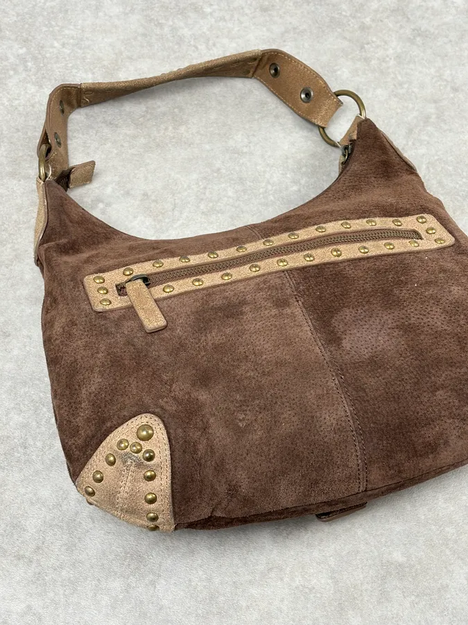 AW2008 Cavalli Brown Suede Leather Handle Bag - Image 6