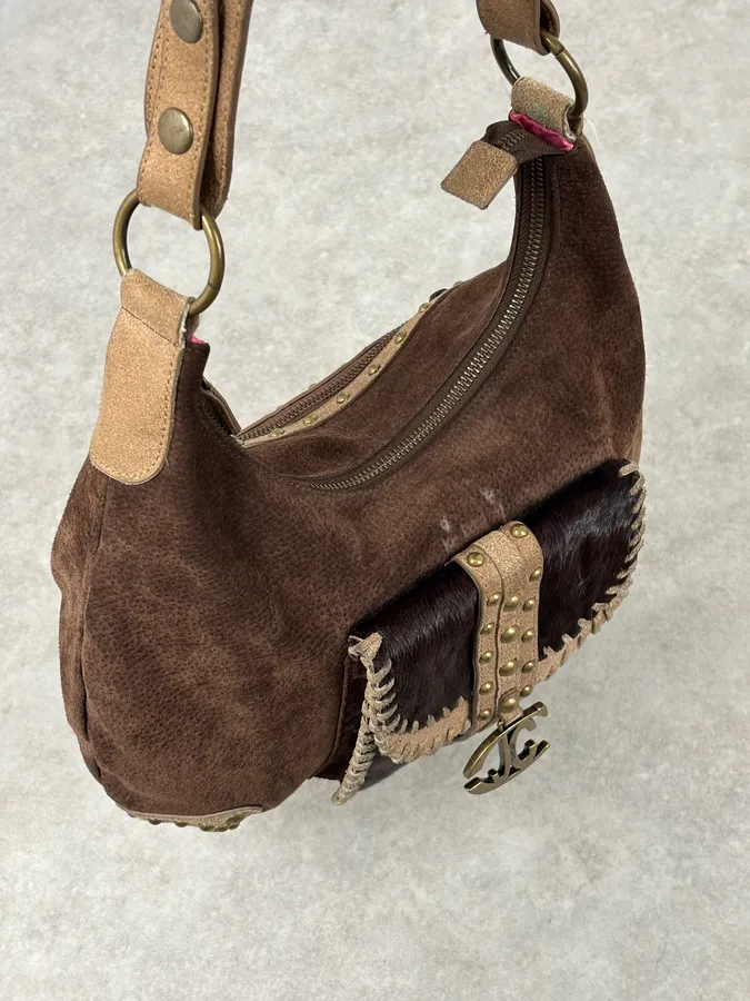 AW2008 Cavalli Brown Suede Leather Handle Bag - Image 7