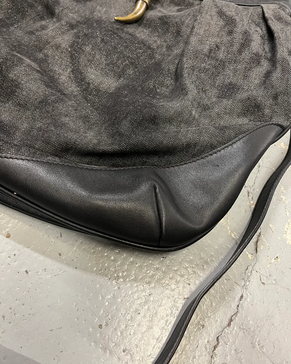 AW2008 Cavalli Grey Denim and Black Leather Handle Bag - Image 6