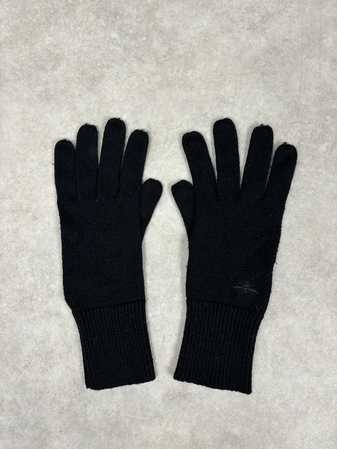 AW2008 Dior Black Premium Wool Gloves - Image 3