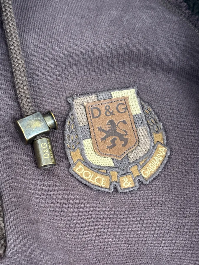 AW2008 Dolce & Gabbana Brown Wool Sherpa Lined Hoodie - Image 10
