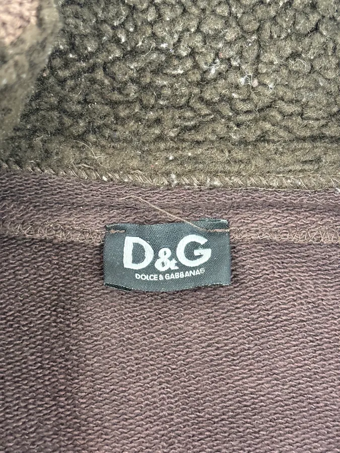 AW2008 Dolce & Gabbana Brown Wool Sherpa Lined Hoodie - Image 11