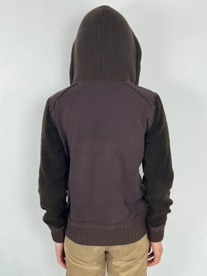 AW2008 Dolce & Gabbana Brown Wool Sherpa Lined Hoodie - Image 3