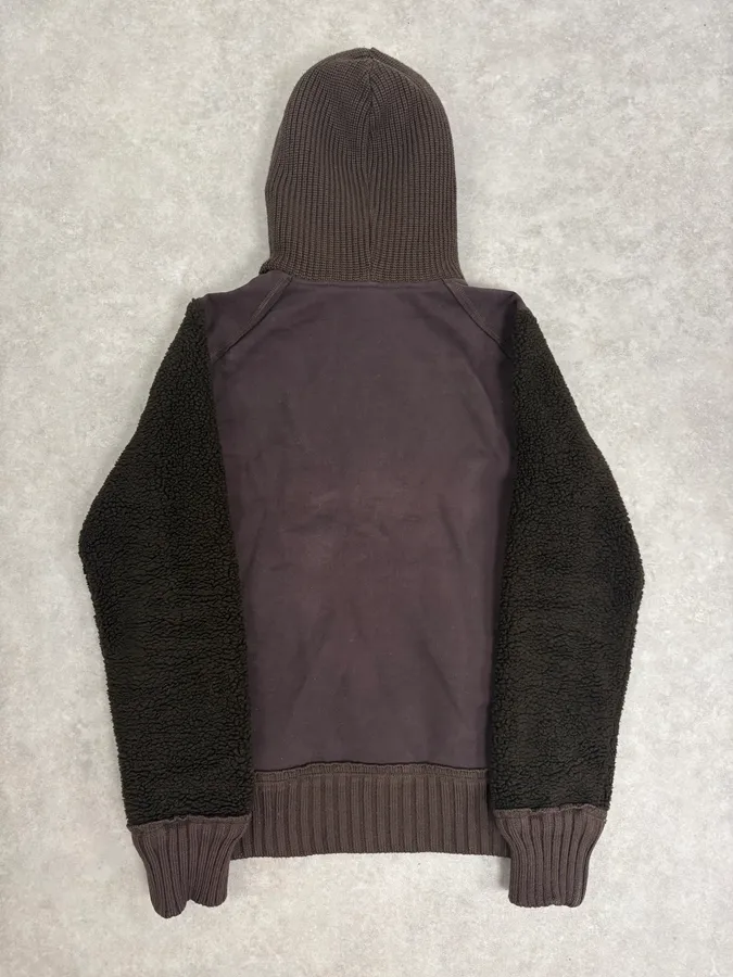 AW2008 Dolce & Gabbana Brown Wool Sherpa Lined Hoodie - Image 6