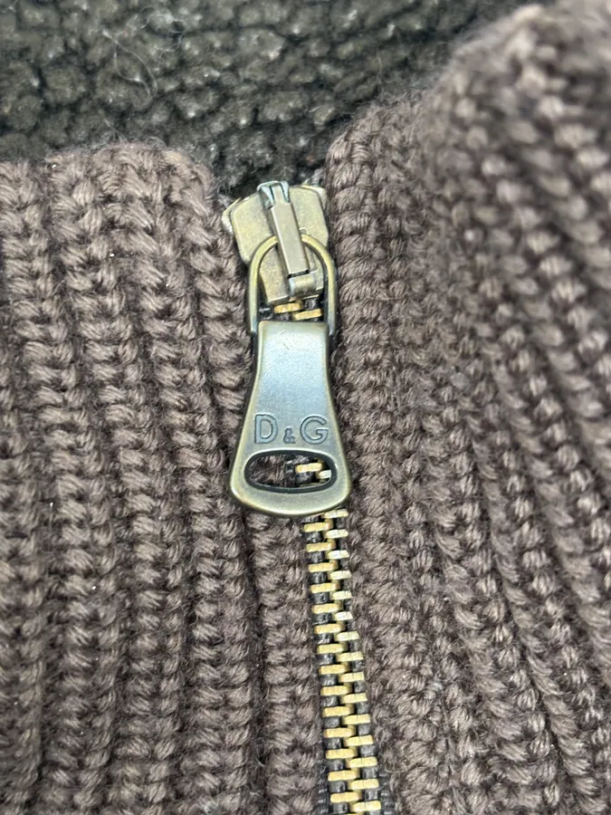 AW2008 Dolce & Gabbana Brown Wool Sherpa Lined Hoodie - Image 9