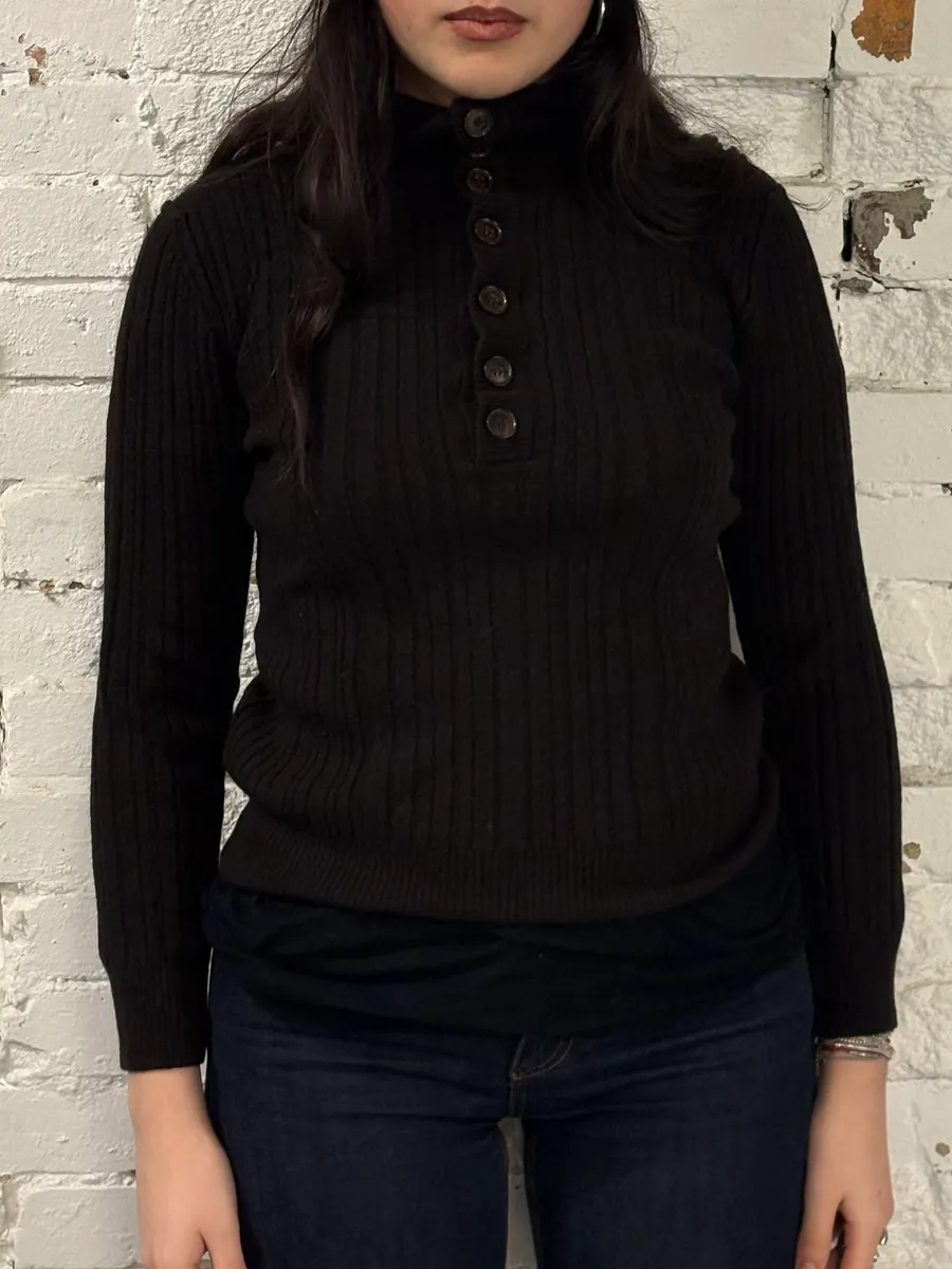 AW2008 Dolce & Gabbana Buttoned Brown Wool Sweater