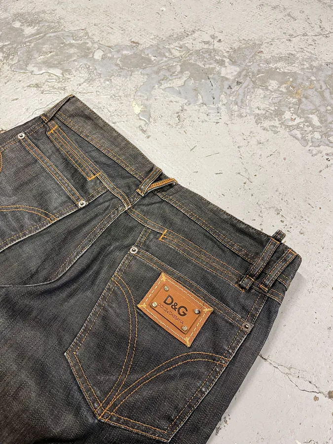 AW2008 Dolce & Gabbana Dark Grey Audacious Denim Jeans - Image 9