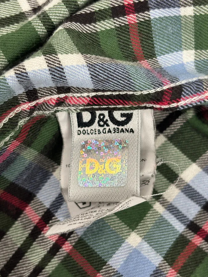 AW2008 Dolce & Gabbana Green Tartan Checkered Western Shirt - Image 13