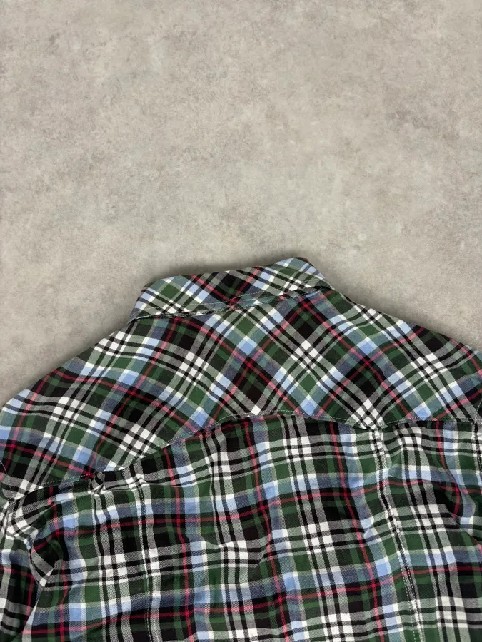 AW2008 Dolce & Gabbana Green Tartan Checkered Western Shirt - Image 7