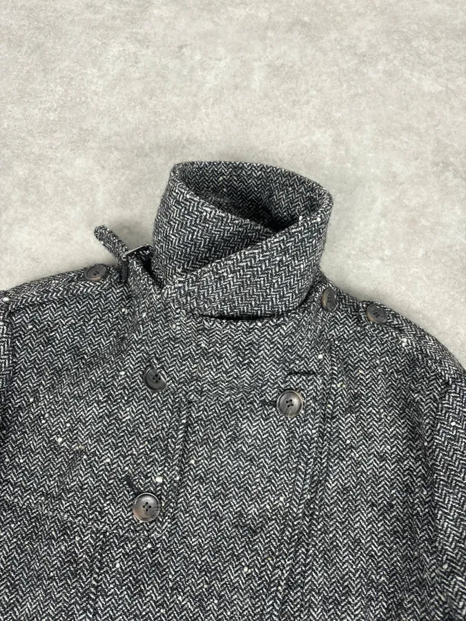AW2008 Dolce & Gabbana Grey Wool Officer Buttoned Jacket - Image 5