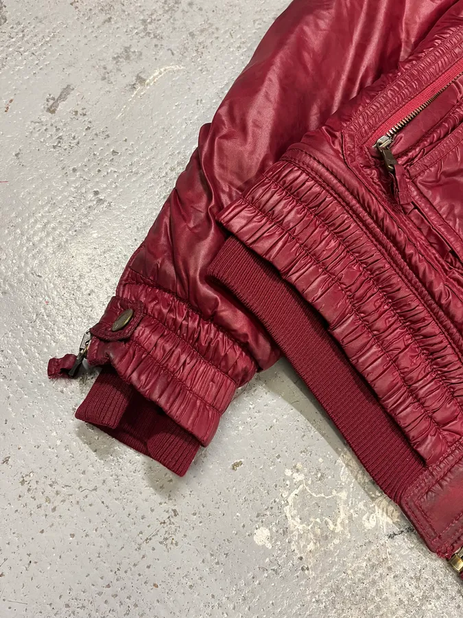 AW2008 Dolce & Gabbana Red Multi Pockets Cargo Puffer Jacket - Image 9