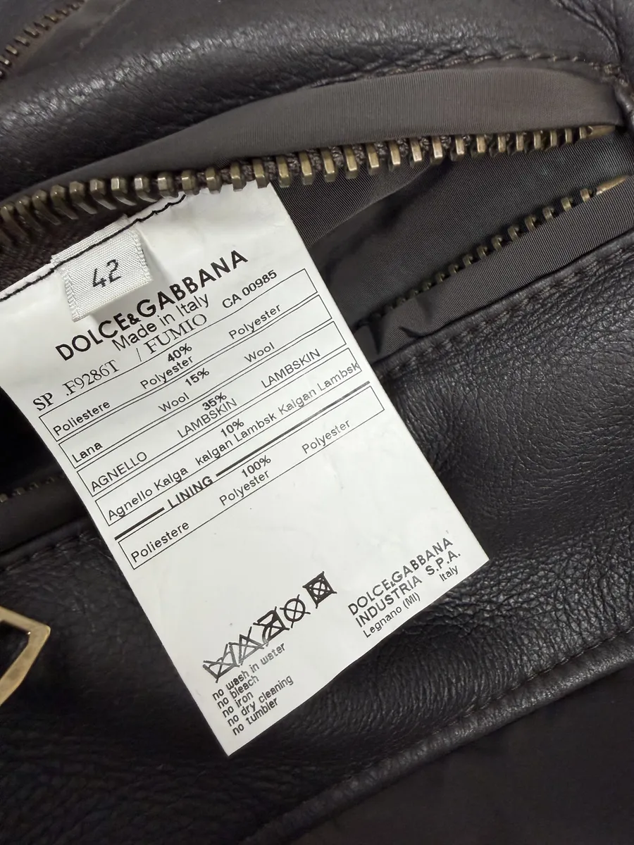 AW2008 Dolce & Gabbana Shearling Leather Brown Jacket - Image 10