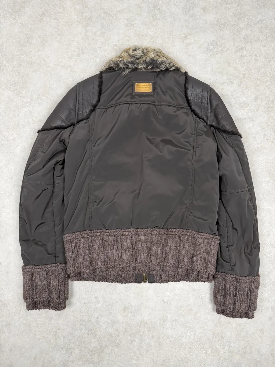 AW2008 Dolce & Gabbana Shearling Leather Brown Jacket - Image 2