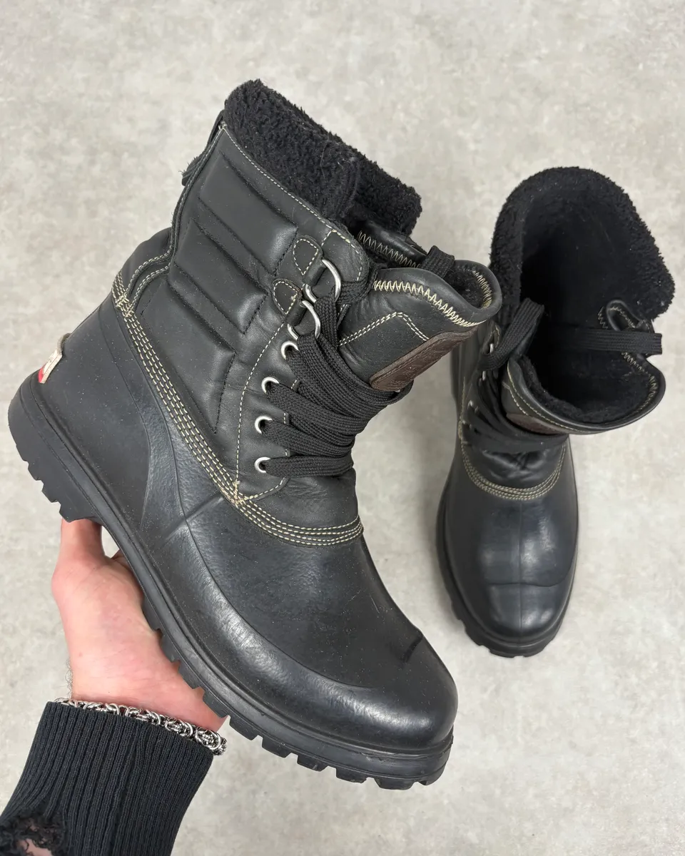 AW2008 Dsquared2 Black Puffer Leather Ski Boots