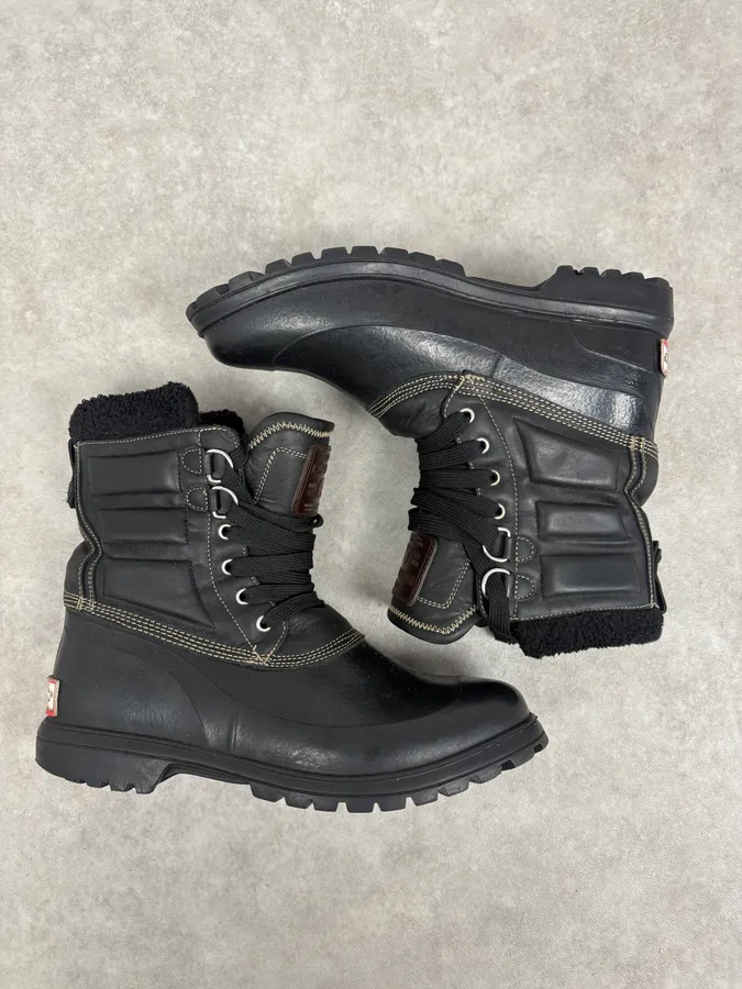 AW2008 Dsquared2 Black Puffer Leather Ski Boots - Image 4