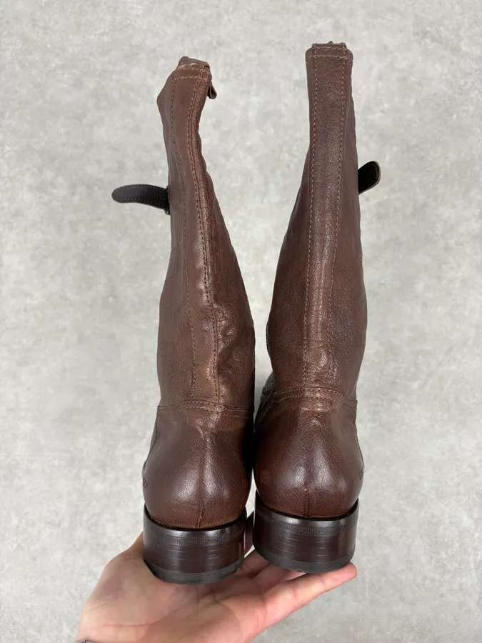 AW2008 Dsquared2 Brown Ankle Leather Western Boots - Image 7