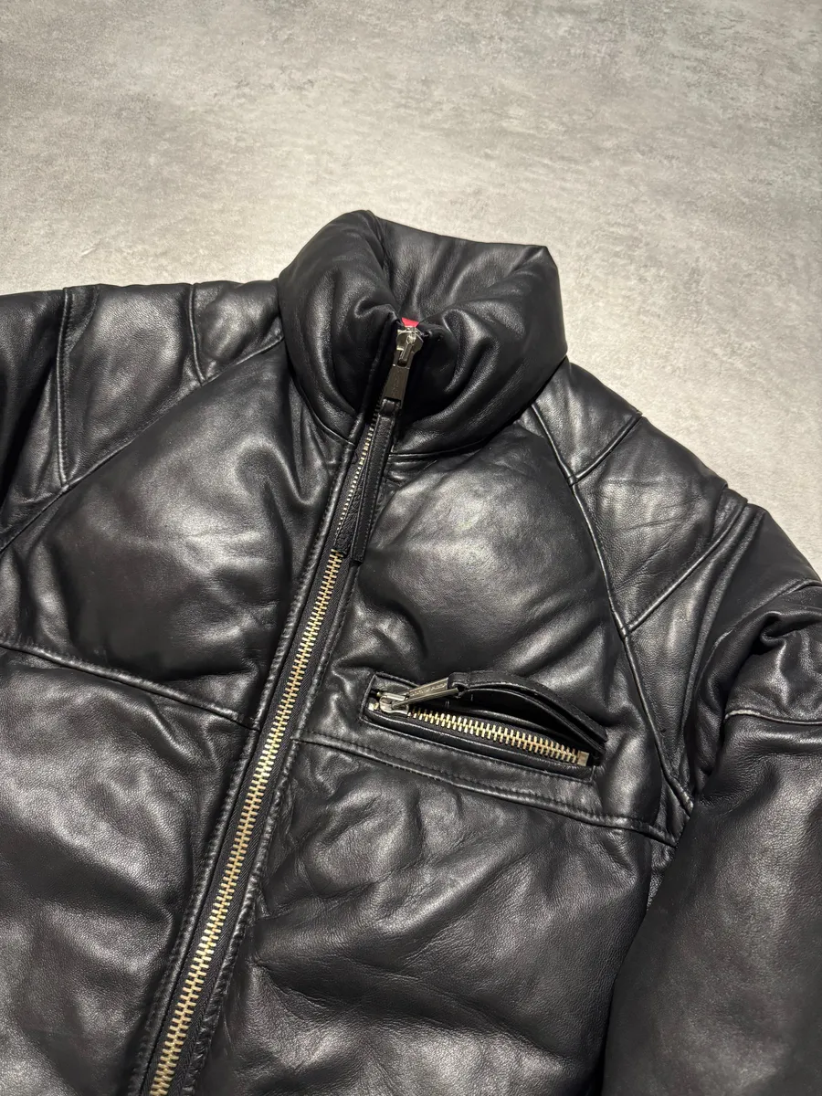 AW2008 Dsquared2 Puffer Black Leather Jacket - Image 2