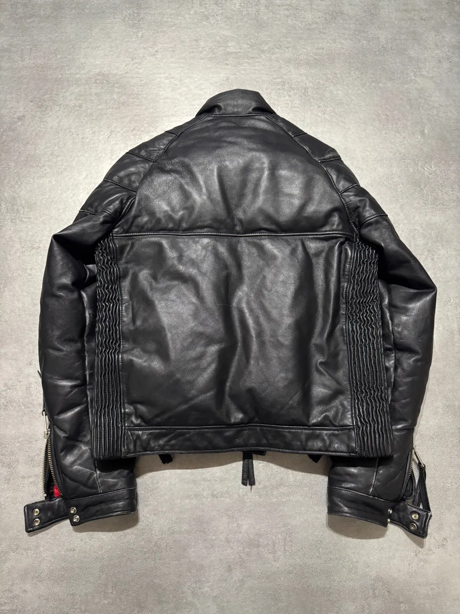 AW2008 Dsquared2 Puffer Black Leather Jacket - Image 4