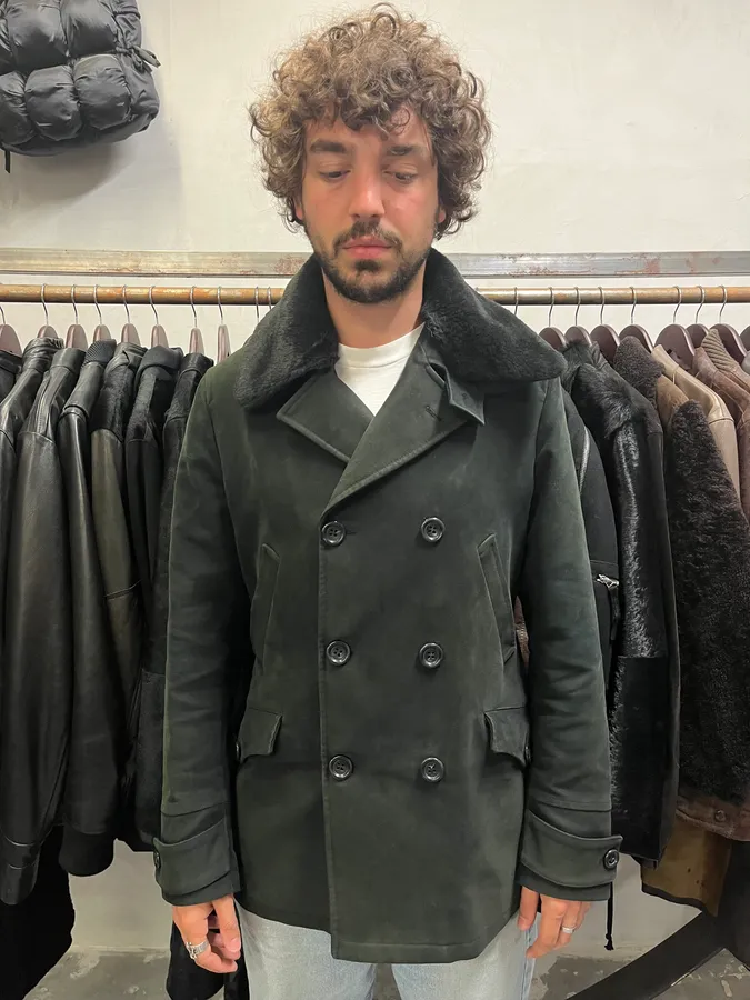 AW2008 Emporio Armani Dark Green Caban Dark Buttoned Jacket - Image 2